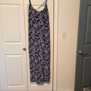 Rampage Blue and Cream Floral Maxi Dress